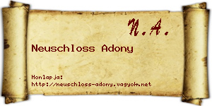 Neuschloss Adony névjegykártya